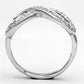 MA3W503 - Rhodium Brass Ring with AAA Grade CZ  in Clear