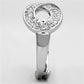 MA3W503 - Rhodium Brass Ring with AAA Grade CZ  in Clear