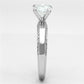 MA3W504 - Rhodium Brass Ring with AAA Grade CZ  in Clear