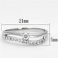 MA3W505 - Rhodium Brass Ring with AAA Grade CZ  in Clear