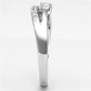 MA3W505 - Rhodium Brass Ring with AAA Grade CZ  in Clear