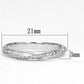 MA3W510 - Rhodium Brass Ring with AAA Grade CZ  in Clear