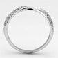 MA3W510 - Rhodium Brass Ring with AAA Grade CZ  in Clear