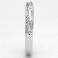 MA3W510 - Rhodium Brass Ring with AAA Grade CZ  in Clear