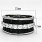 MA3W513 - Rhodium Brass Ring with AAA Grade CZ  in Black Diamond