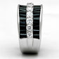 MA3W513 - Rhodium Brass Ring with AAA Grade CZ  in Black Diamond