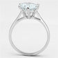 MA3W514 - Rhodium Brass Ring with AAA Grade CZ  in Clear