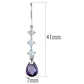 MA3W635 - Rhodium Brass Earrings with AAA Grade CZ  in Amethyst