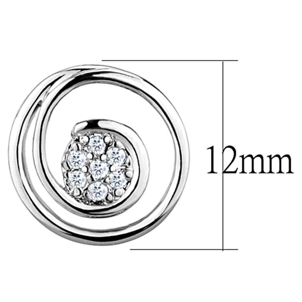 MA3W638 - Rhodium Brass Earrings with AAA Grade CZ  in Clear