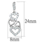 MA3W640 - Rhodium Brass Earrings with AAA Grade CZ  in Clear