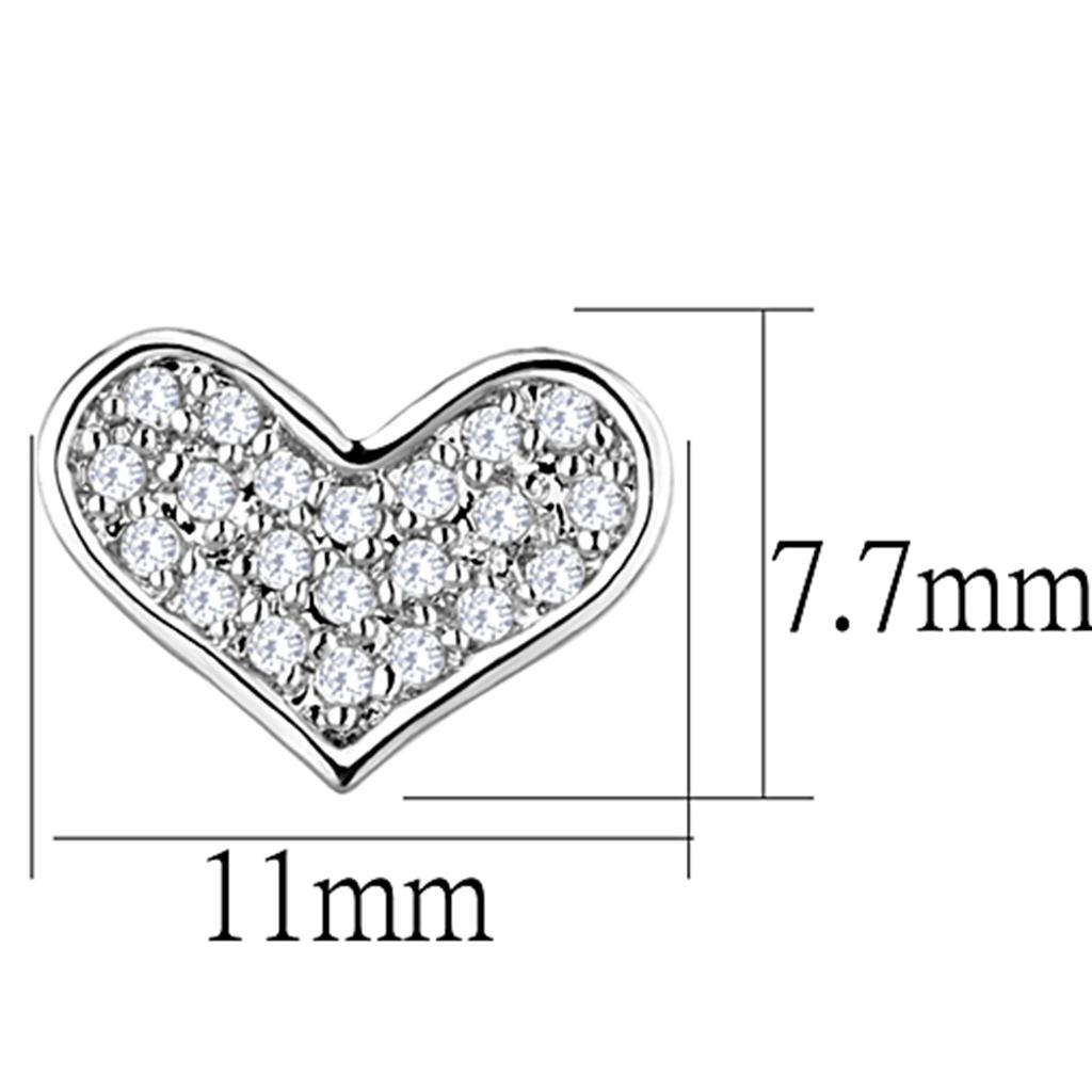MA3W645 - Rhodium Brass Earrings with AAA Grade CZ  in Clear
