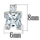 MA3W654 - Rhodium Brass Earrings with AAA Grade CZ  in Clear