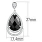 MA3W658 - Rhodium Brass Earrings with AAA Grade CZ  in Jet