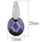 MA3W667 - Rhodium Brass Earrings with AAA Grade CZ  in Amethyst
