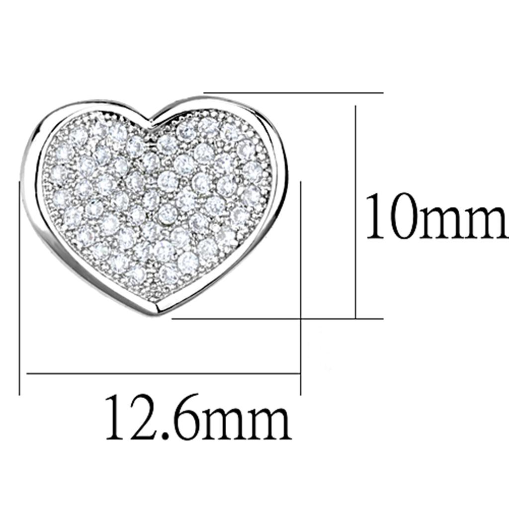 MA3W668 - Rhodium Brass Earrings with AAA Grade CZ  in Clear