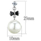 MA3W676 - Rhodium Brass Earrings with Synthetic Pearl in White