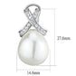 MA3W677 - Rhodium Brass Earrings with Synthetic Pearl in White