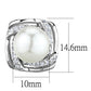 MA3W678 - Rhodium Brass Earrings with Synthetic Pearl in White