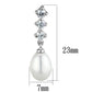 MA3W679 - Rhodium Brass Earrings with Semi-Precious Pearl in White