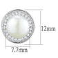 MA3W682 - Rhodium Brass Earrings with Synthetic Pearl in White