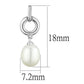 MA3W684 - Rhodium Brass Earrings with Synthetic Pearl in White