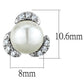 MA3W686 - Rhodium Brass Earrings with Synthetic Pearl in White