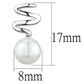 MA3W687 - Rhodium Brass Earrings with Synthetic Pearl in White