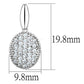 MA3W690 - Rhodium Brass Earrings with AAA Grade CZ  in Clear