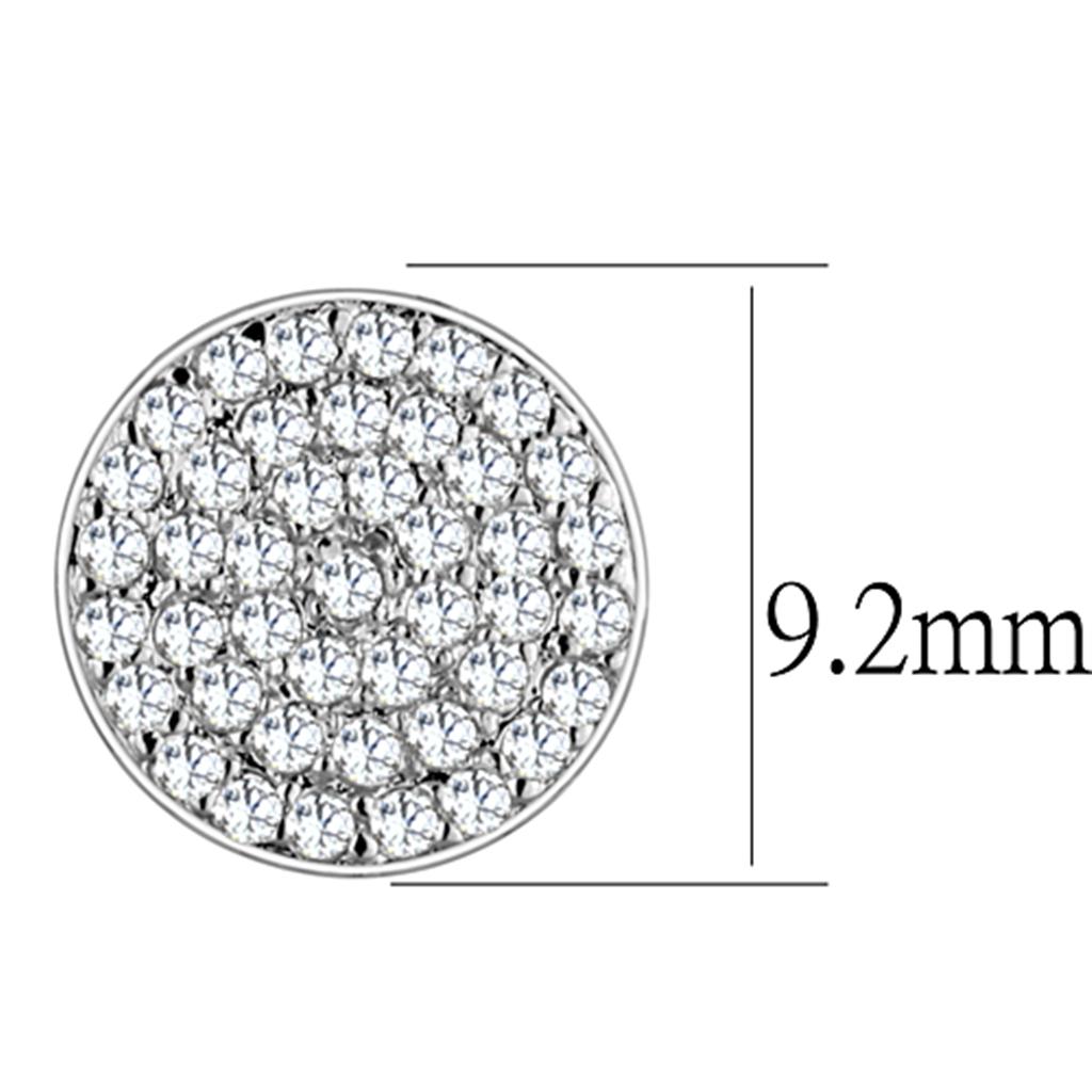 MA3W693 - Rhodium Brass Earrings with AAA Grade CZ  in Clear