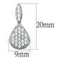 MA3W696 - Rhodium Brass Earrings with AAA Grade CZ  in Clear
