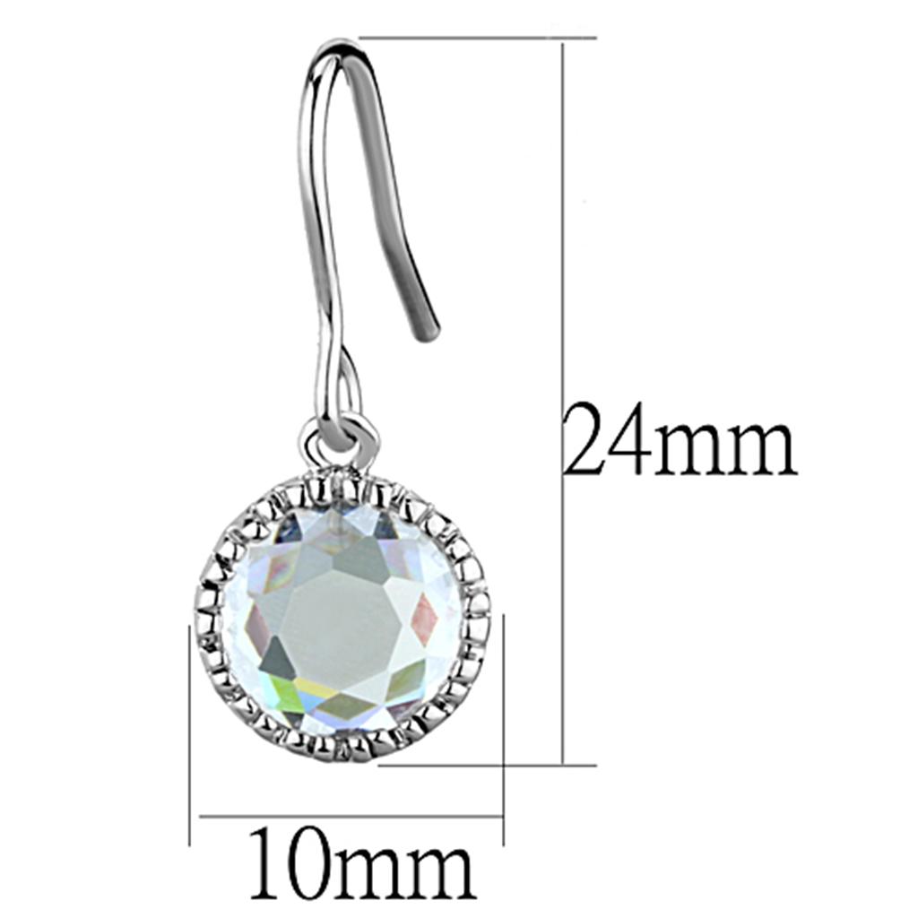 MA3W698 - Rhodium Brass Earrings with AAA Grade CZ  in Clear