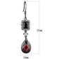 MA3W706 - Ruthenium Brass Earrings with AAA Grade CZ  in Garnet