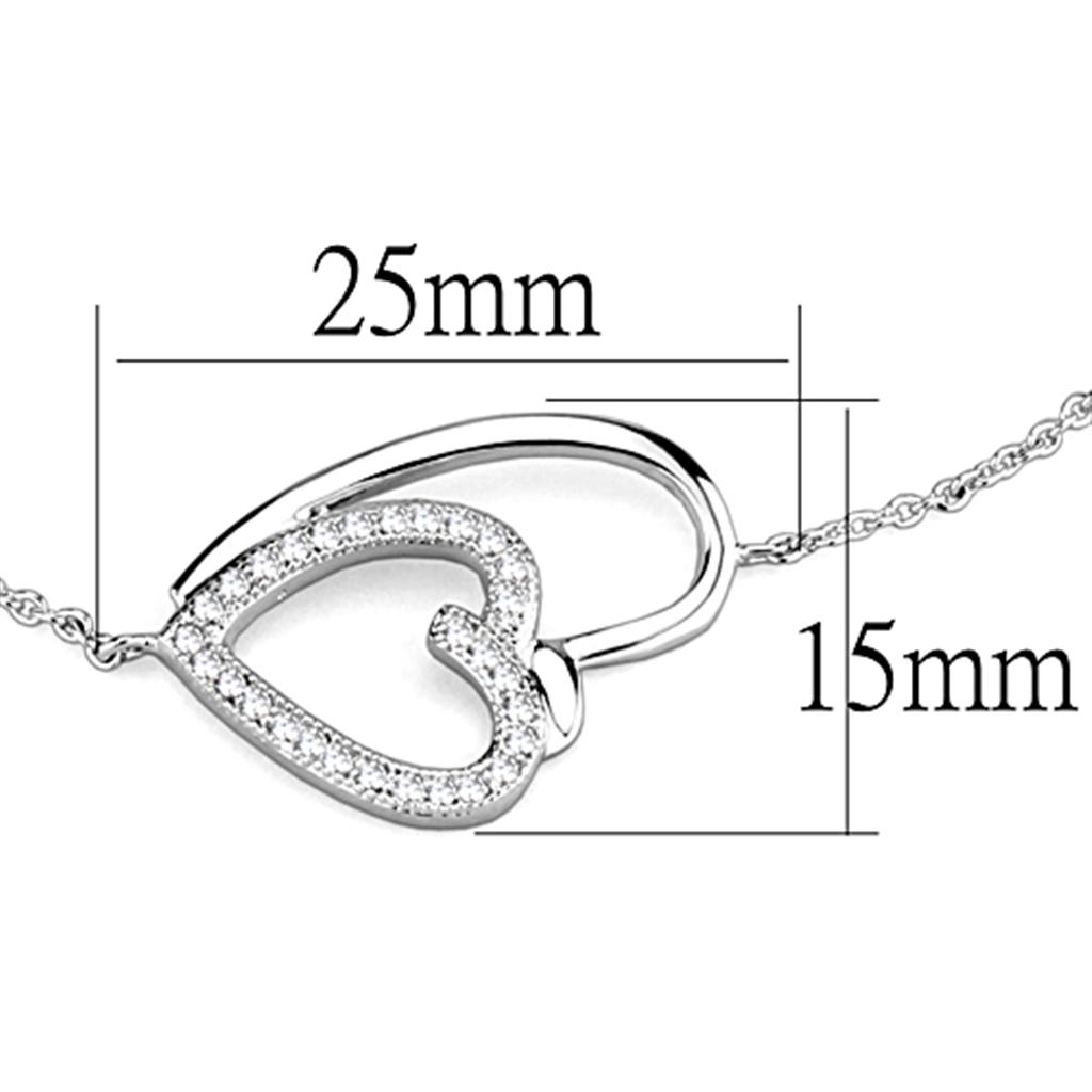 MA3W715 - Rhodium Brass Bracelet with AAA Grade CZ  in Clear