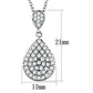 MA3W720 - Rhodium Brass Necklace with AAA Grade CZ  in Clear