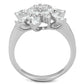 MA3W725 - Rhodium Brass Ring with AAA Grade CZ  in Clear