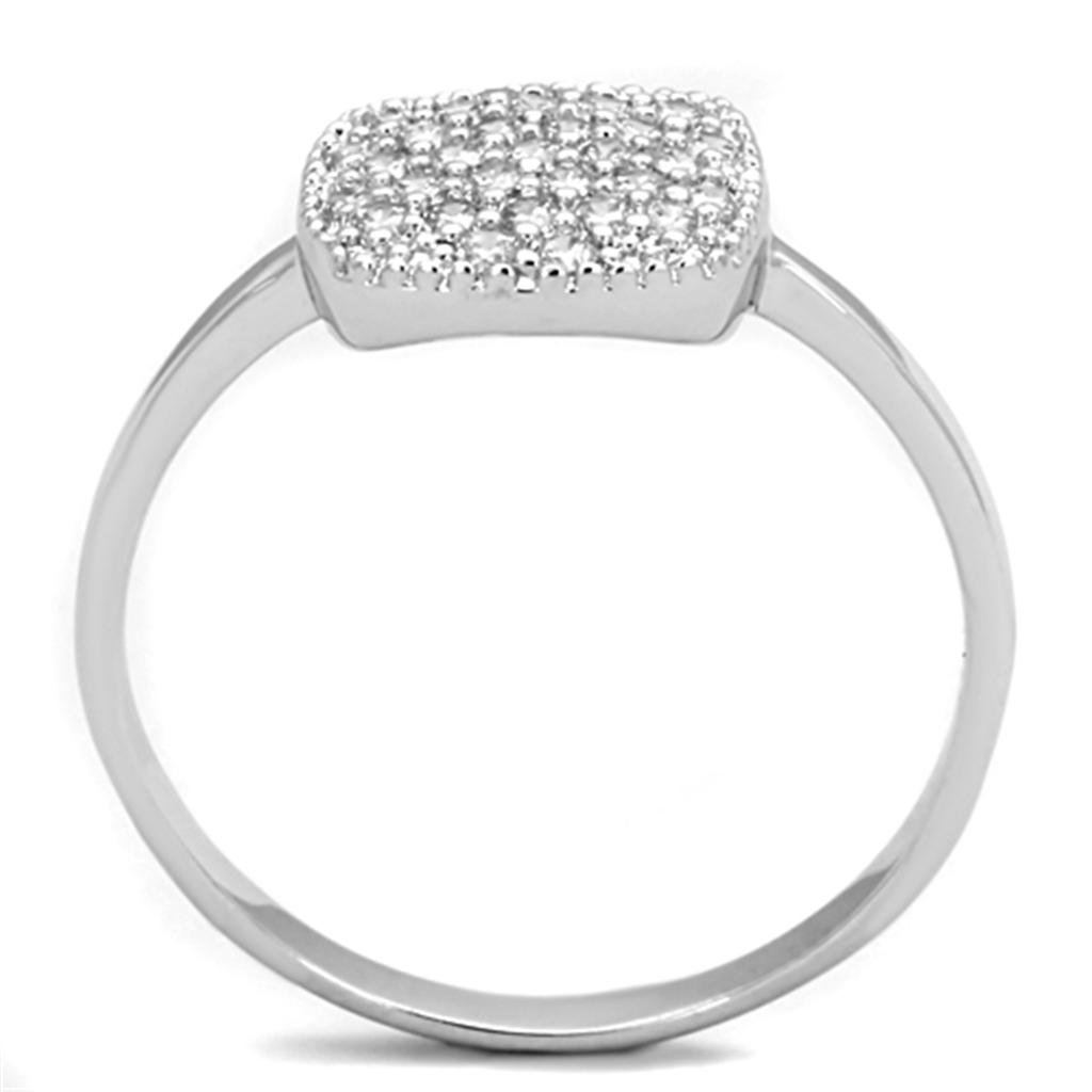 MA3W728 - Rhodium Brass Ring with AAA Grade CZ  in Clear