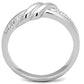 MA3W741 - Rhodium Brass Ring with AAA Grade CZ  in Clear