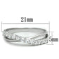 MA3W742 - Rhodium Brass Ring with AAA Grade CZ  in Clear