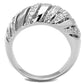 MA3W743 - Rhodium Brass Ring with AAA Grade CZ  in Clear