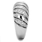 MA3W743 - Rhodium Brass Ring with AAA Grade CZ  in Clear