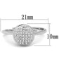 MA3W749 - Rhodium Brass Ring with AAA Grade CZ  in Clear