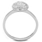 MA3W749 - Rhodium Brass Ring with AAA Grade CZ  in Clear
