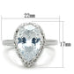 MA3W750 - Rhodium Brass Ring with AAA Grade CZ  in Clear