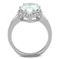 MA3W750 - Rhodium Brass Ring with AAA Grade CZ  in Clear