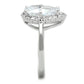 MA3W750 - Rhodium Brass Ring with AAA Grade CZ  in Clear