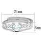 MA3W751 - Rhodium Brass Ring with AAA Grade CZ  in Clear