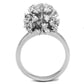 MA3W752 - Rhodium Brass Ring with AAA Grade CZ  in Clear