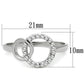 MA3W756 - Rhodium Brass Ring with AAA Grade CZ  in Clear