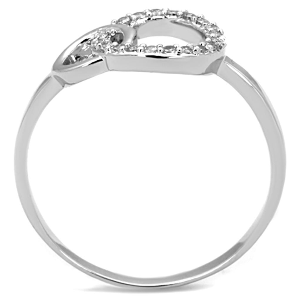 MA3W756 - Rhodium Brass Ring with AAA Grade CZ  in Clear
