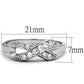 MA3W757 - Rhodium Brass Ring with AAA Grade CZ  in Clear